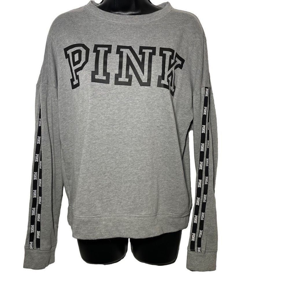 PINK Lightweight Grey Crewneck Sweatshirt